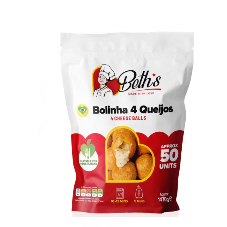 Bolinha de 4 Queijos Congelada / Frozen 4 Cheese Croquette BETH'S - 50un
