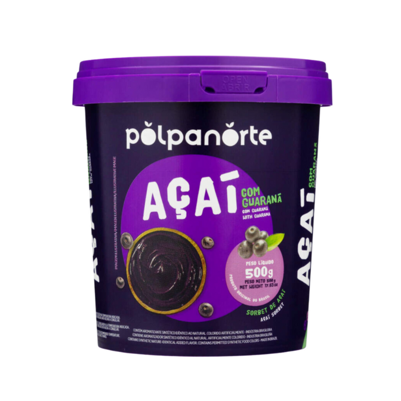 Açaí Com Guaraná POLPA NORTE - 500g / Açaí With Guaraná POLPA NORTE 500g