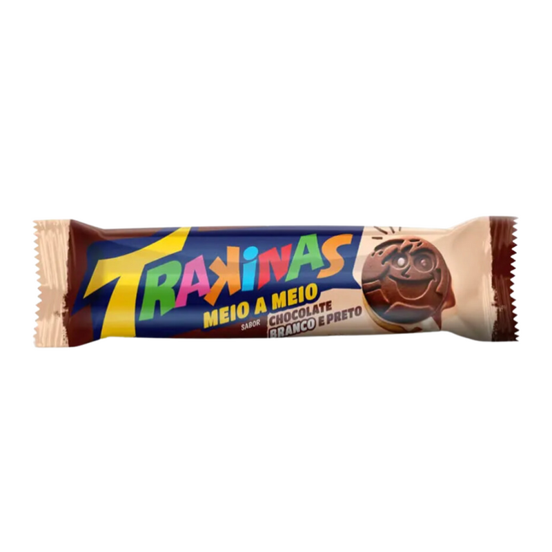Biscoito Recheado de Chocolate Branco e Preto / White and Dark Chocolate Filled Biscuit TRAKINAS - 126g